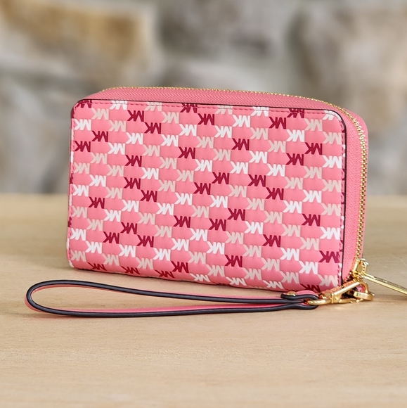 Michael Kors Jet Set LG Phone Wallet Wristlet Pink - Picture 2 of 6